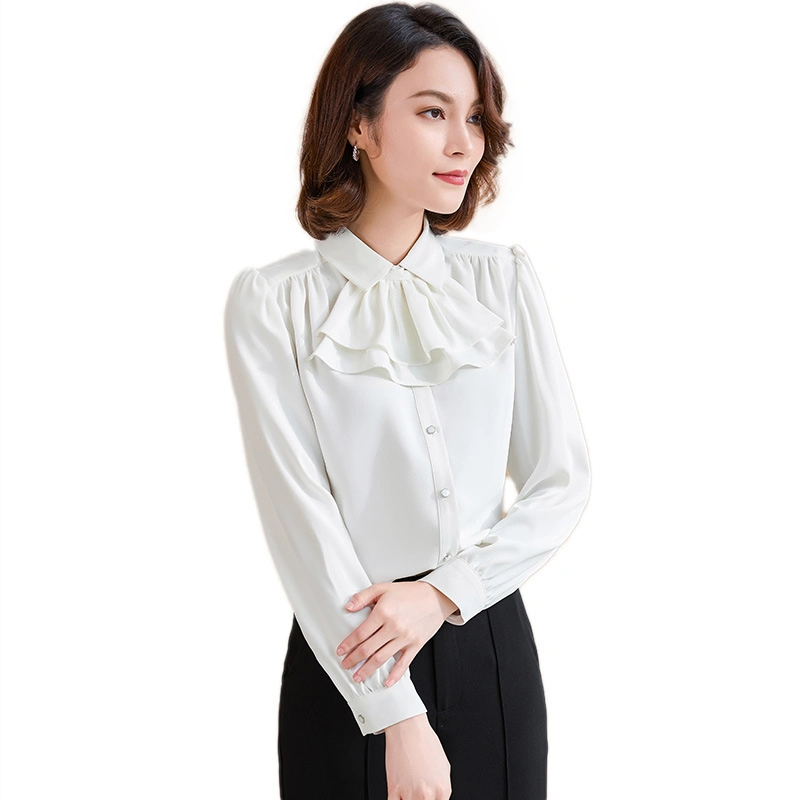 New Pure-Color Temperament Commuter Shirt Women Business Shirt