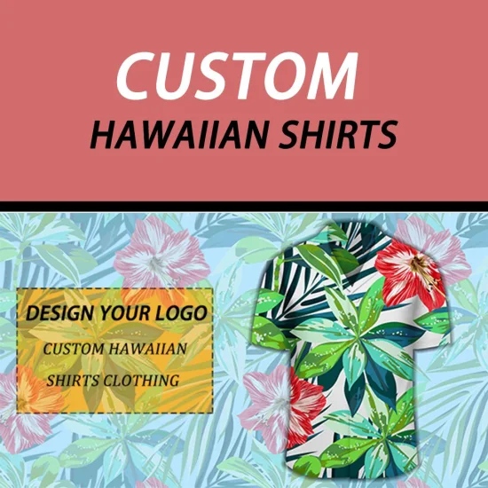 Camicia hawaiana da uomo vintage in cotone organico con stampa personalizzata di nuova progettazione